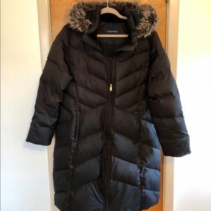 Lands’ End Plus Size Down Coat, Black